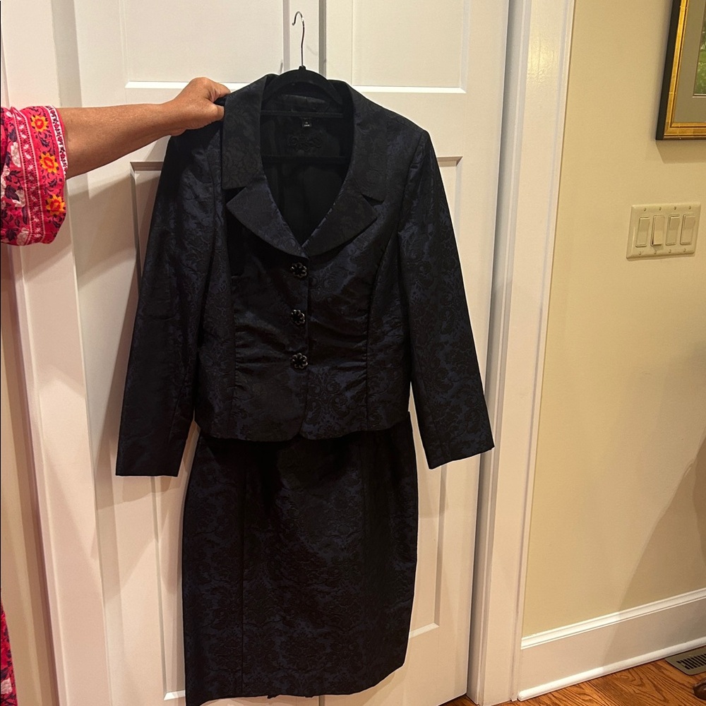 Tahari Navy Blazer and Skirt Set